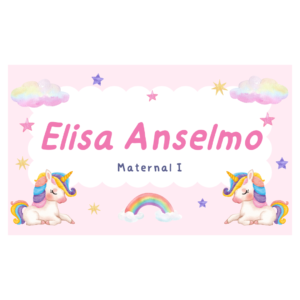 Kit G etiqueta escolar unicórnio